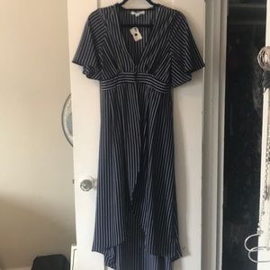 Blue and white striped cover